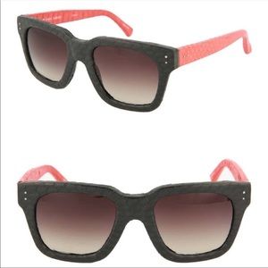 Linda Farrow- Navy Coral Snake Nickel Grey Gradient Sunglasses